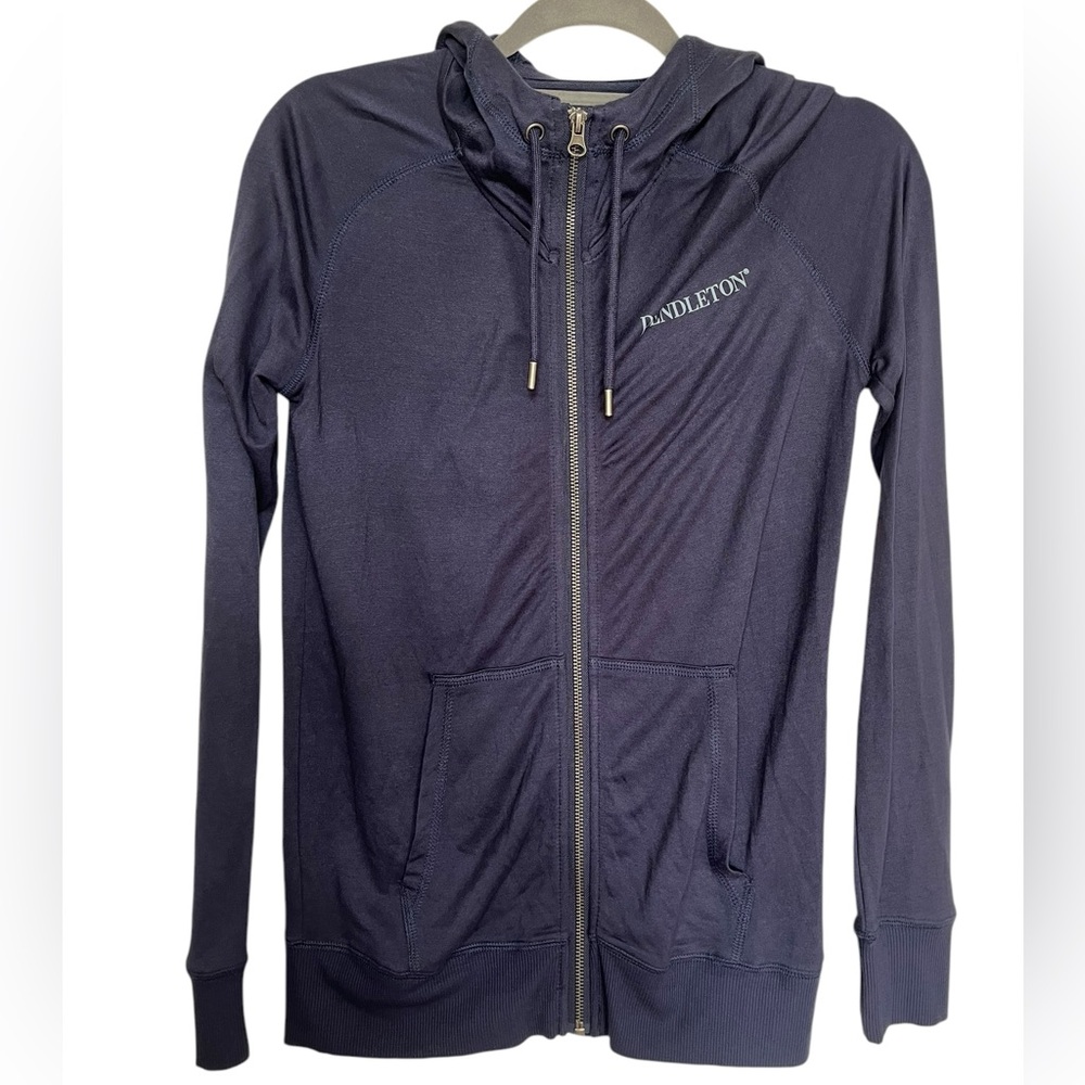 NWT Pendleton Navy Blue Full Zip Hooded Lightweight Zip Up Southwestern